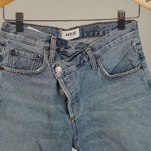 AGOLDE Criss Cross Denim Shorts - Picture 2 of 6